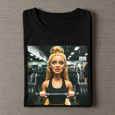 Unhinged Gym Girl Face Funny Meme Tee