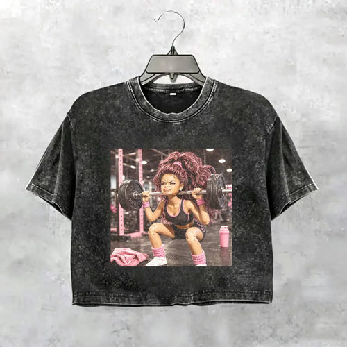 Unhinged Gym Girl Face Funny Meme Tee