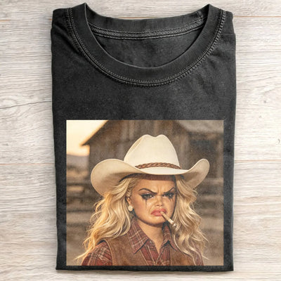 Unhinged Cowgirl Western Funny Tee