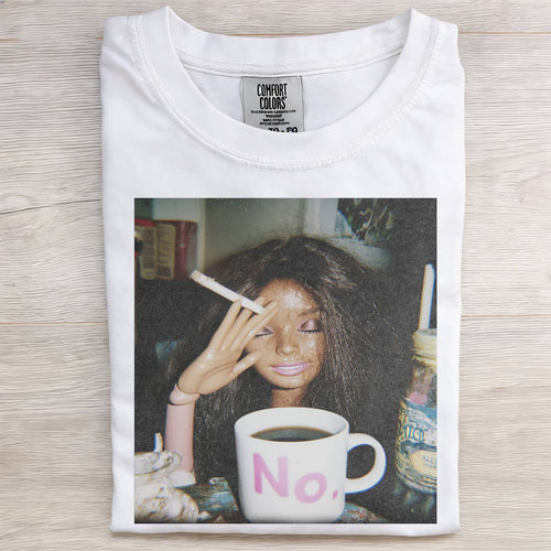 Retro Smoking Afro Black Skin Girl Funny Meme Graphic Tee