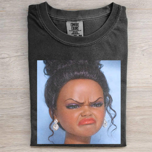 Disgusted Black Skin Girl Funny Meme Graphic Tee