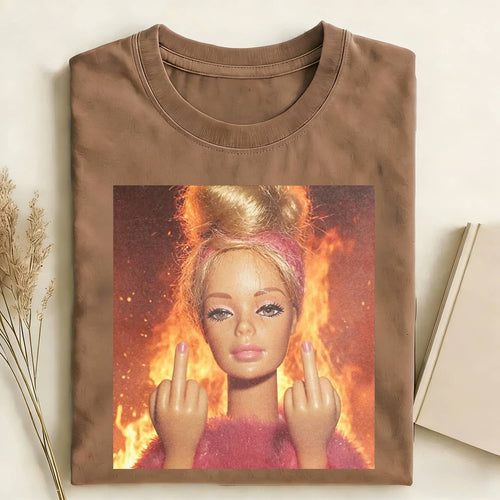 Middle Finger Girl Vibe Funny Meme Graphic Tee