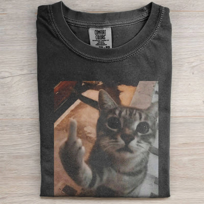 DISDAINFUL CAT PRINT TEE