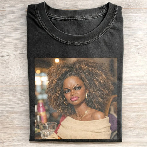 Disgusted Face Black Skin Girl Funny Meme Tee