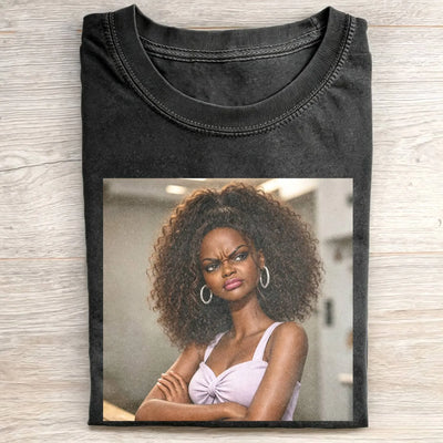 Disgusted Face Black Skin Girl Funny Meme Tee