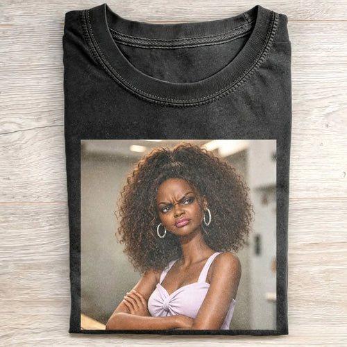 Disgusted Face Black Skin Girl Funny Meme Tee