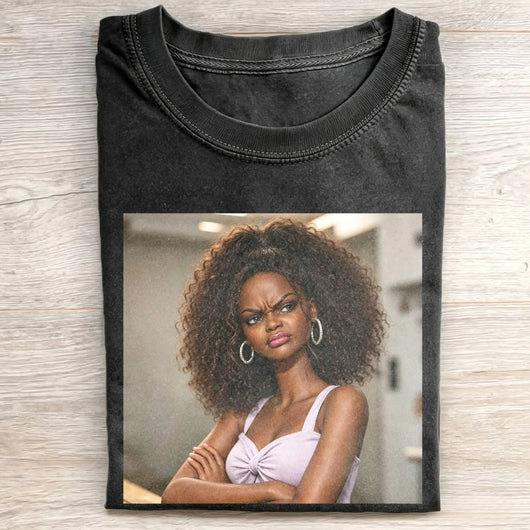 Disgusted Face Black Skin Girl Funny Meme Tee