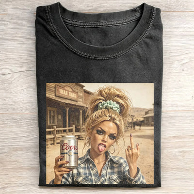 Unhinged Cowgirl Western Funny Tee