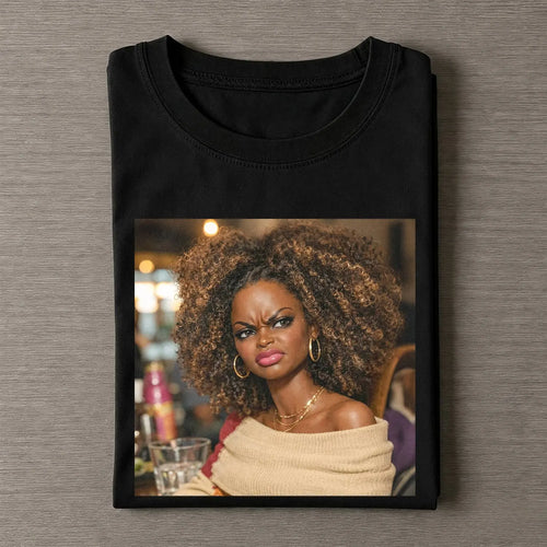 Disgusted Face Black Skin Girl Funny Meme Tee