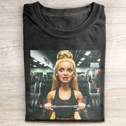 Unhinged Gym Girl Face Funny Meme Tee