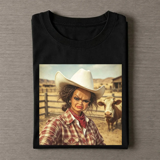 Unhinged Cowgirl Western Funny Tee