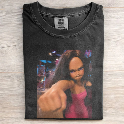 Drinking Party Girl Funny Meme Retro Graphic Tee