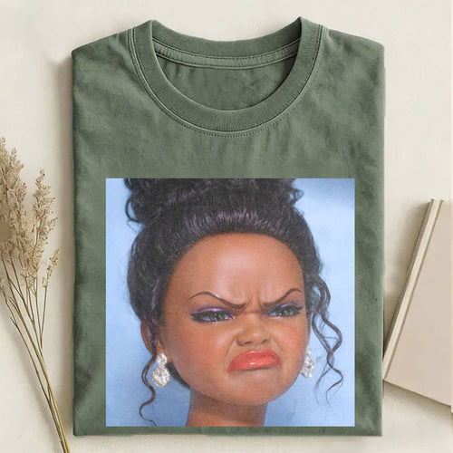 Disgusted Black Skin Girl Funny Meme Graphic Tee