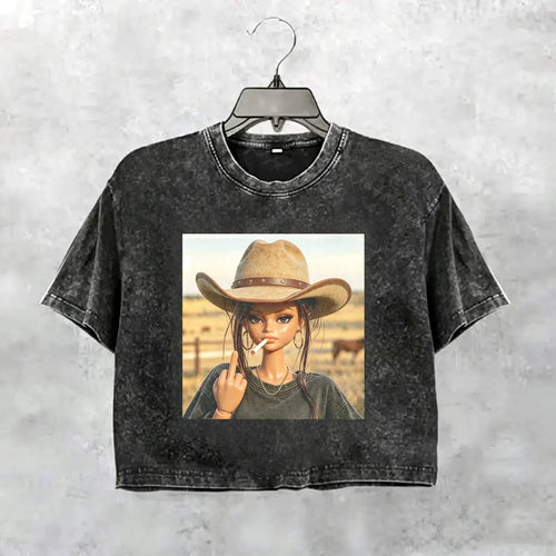 Unhinged Cowgirl Western Funny Tee