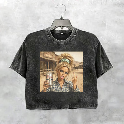 Unhinged Cowgirl Western Funny Tee