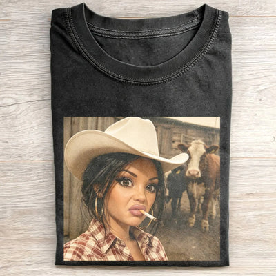 Unhinged Cowgirl Western Funny Tee