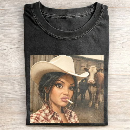 Unhinged Cowgirl Western Funny Tee