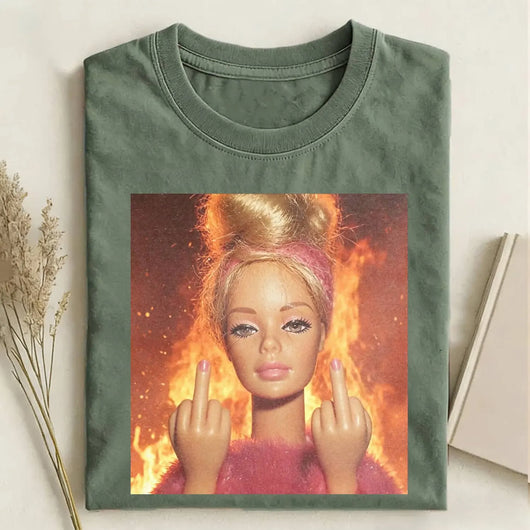 Middle Finger Girl Vibe Funny Meme Graphic Tee