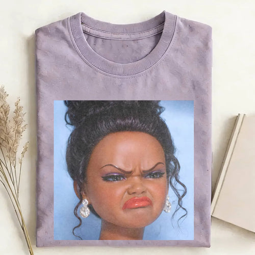 Disgusted Black Skin Girl Funny Meme Graphic Tee