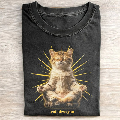 WACKY CAT FAITH FUNNY MEME TEE