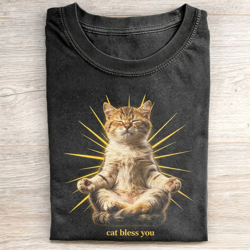 WACKY CAT FAITH FUNNY MEME TEE