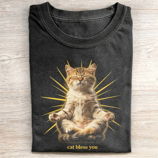 WACKY CAT FAITH FUNNY MEME TEE