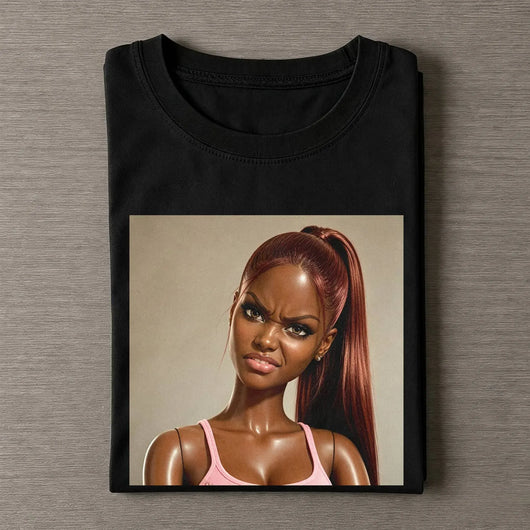 Disgusted Face Black Skin Girl Funny Meme Tee