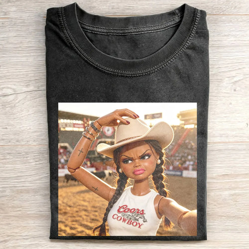 Unhinged Cowgirl Western Funny Tee