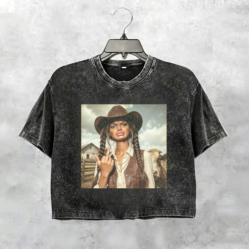 Unhinged Cowgirl Western Funny Tee