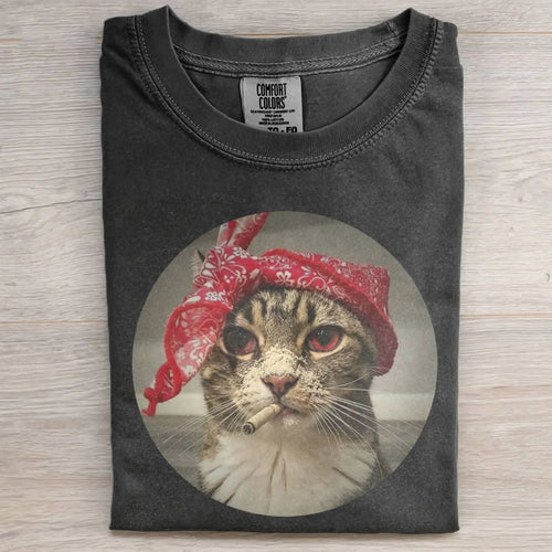 SMOKING CAT FUNNY MEME TEE