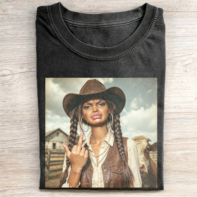 Unhinged Cowgirl Western Funny Tee