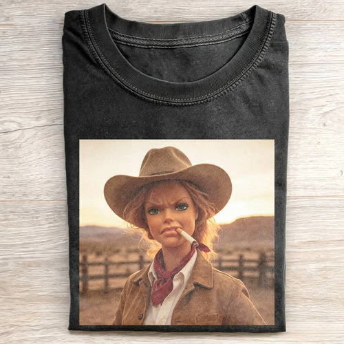 Unhinged Cowgirl Western Funny Tee