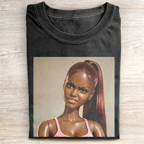 Disgusted Face Black Skin Girl Funny Meme Tee
