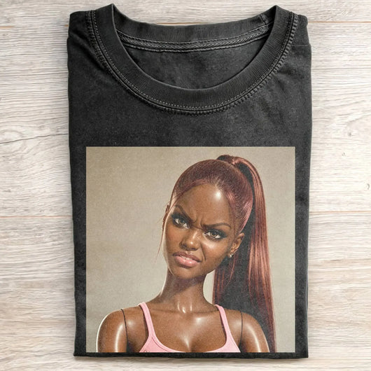 Disgusted Face Black Skin Girl Funny Meme Tee