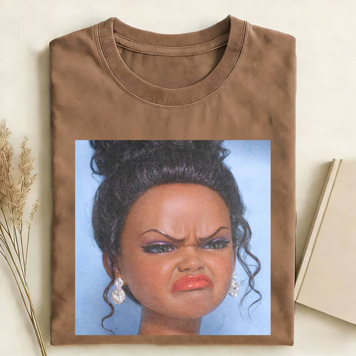 Disgusted Black Skin Girl Funny Meme Graphic Tee