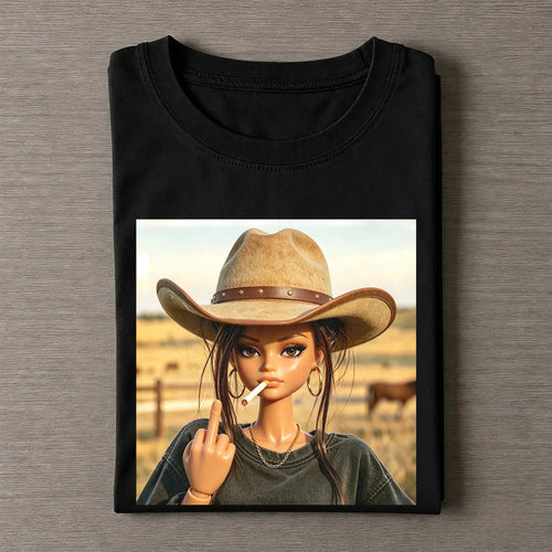 Unhinged Cowgirl Western Funny Tee