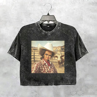 Unhinged Cowgirl Western Funny Tee