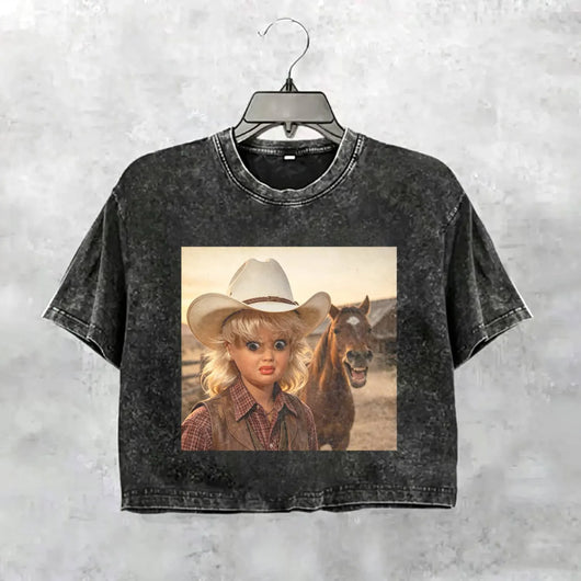 Unhinged Cowgirl Western Funny Tee