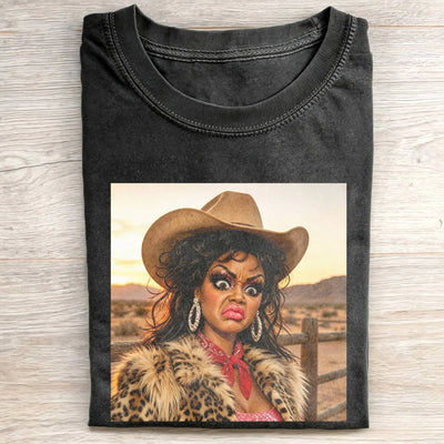 Unhinged Cowgirl Western Funny Tee