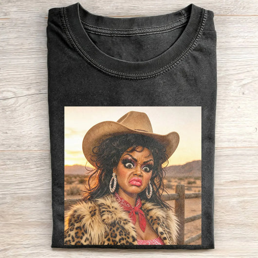 Unhinged Cowgirl Western Funny Tee