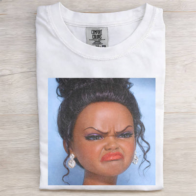 Disgusted Black Skin Girl Funny Meme Graphic Tee