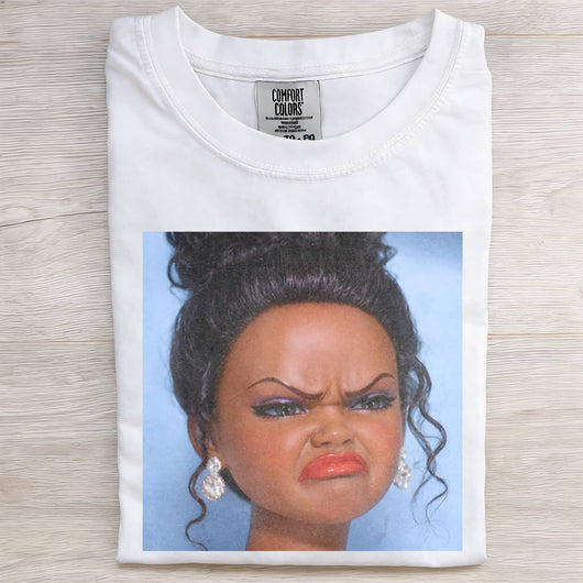 Disgusted Black Skin Girl Funny Meme Graphic Tee