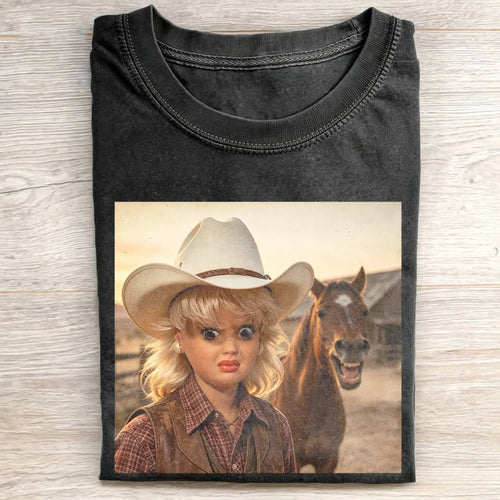 Unhinged Cowgirl Western Funny Tee