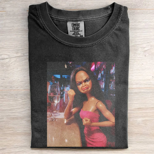 Drinking Party Girl Funny Meme Retro Graphic Tee