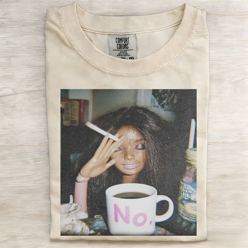 Retro Smoking Afro Black Skin Girl Funny Meme Graphic Tee