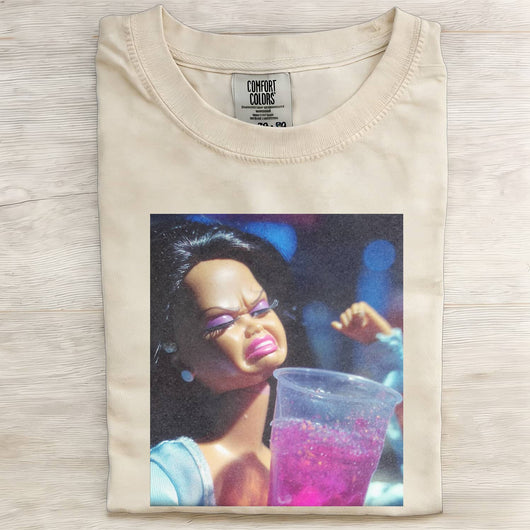 Party Drinking Black Skin Girl Funny Meme Graphic Tee