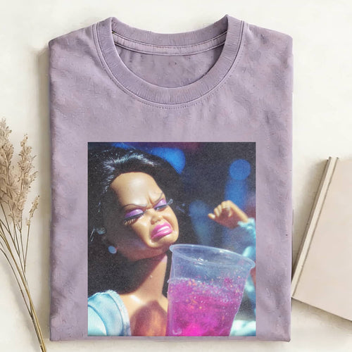 Party Drinking Black Skin Girl Funny Meme Graphic Tee