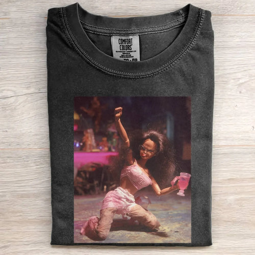 Drinking Party Girl Funny Meme Retro Graphic Tee