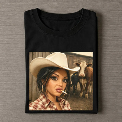 Unhinged Cowgirl Western Funny Tee