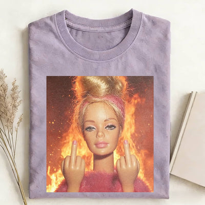 Middle Finger Girl Vibe Funny Meme Graphic Tee